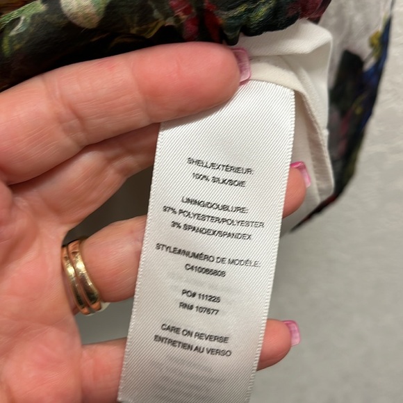 Alice + Olivia Silk Alta Floral Print Peasant Top S - Picture 5 of 7
